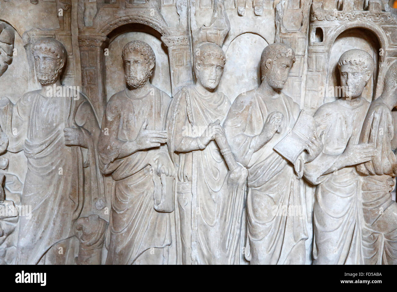 Ambrogios Basilika, Milan. Ambo. Lombardischen Romanik. Stockfoto