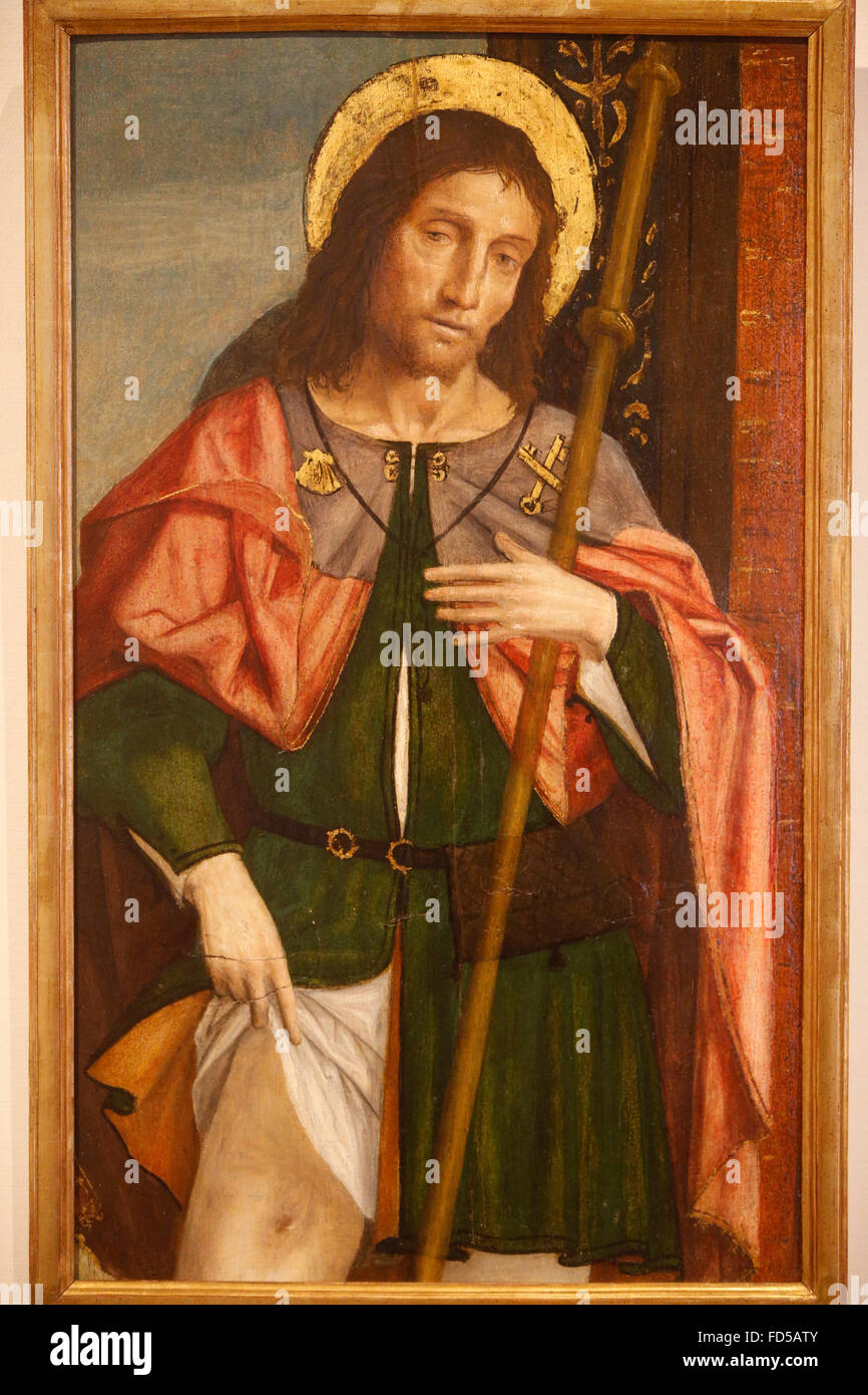 Sforza-Schloss-Museum, Milan. San Rocco. Ambroggio da Fossano, 1505-1510. Öl und Tempera auf Leinwand. Stockfoto