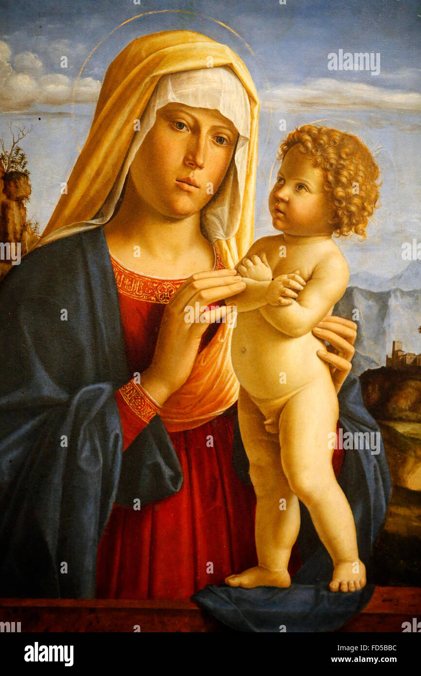 Nationalgalerie, Bologna. Madonna mit Kind. Giovanni Battista Cima c1495. Stockfoto