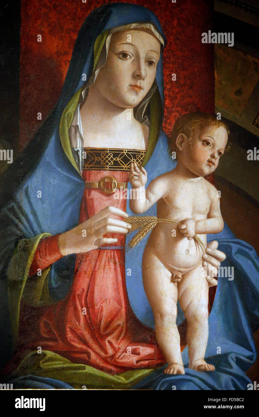 Nationalgalerie, Bologna. Madonna mit Kind. Marco Palmezzano 1506/1513. Stockfoto