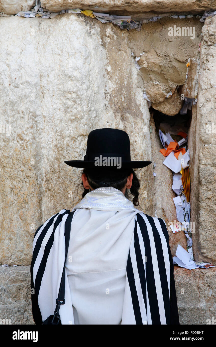 Gebet an der Westmauer, Jerusalem. Stockfoto