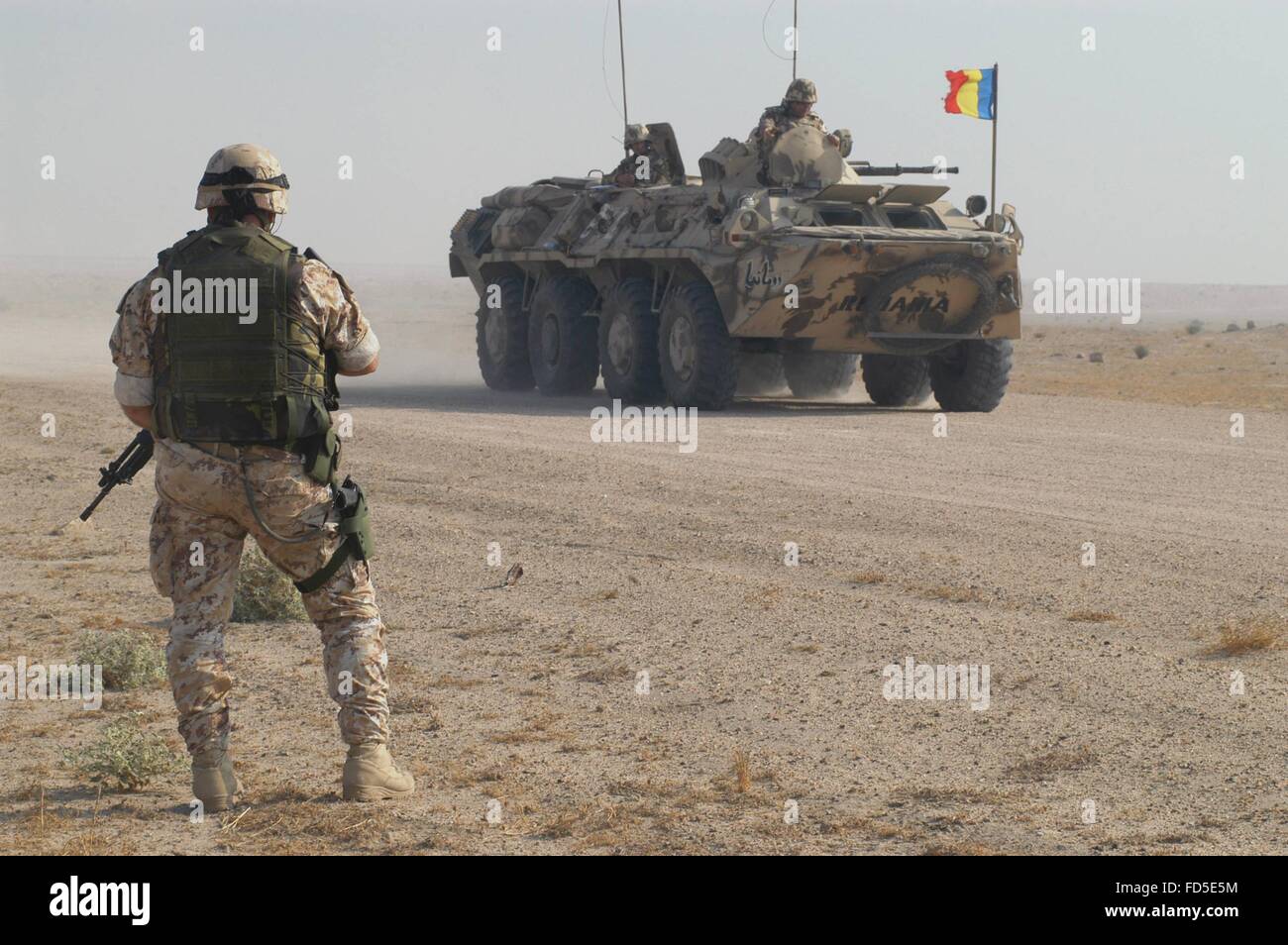 Internationale militärische Intervention im Irak nach dem Krieg 2003, rumänische Armee Stockfoto