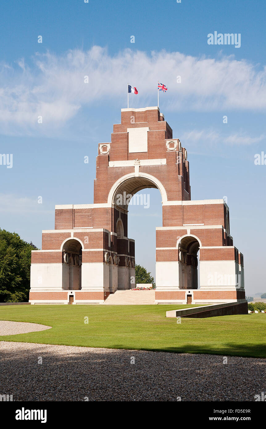 Die Thiepval-Denkmal, das Fehlen von der Schlacht an der Somme im ersten Weltkrieg, Nordfrankreich. Stockfoto