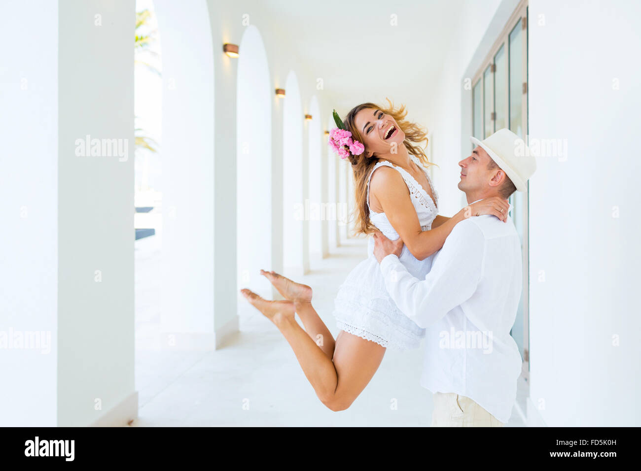 Glück und romantische Szene der Liebe Paare Partner - Konzept Hochzeit Stockfoto