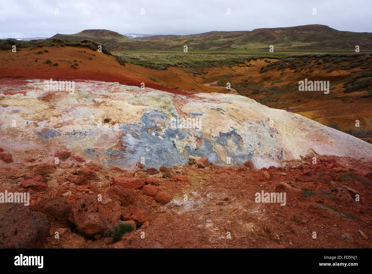Vulkanischen Thermalquellen und kochendem Schlamm, Krysuvik, SW Island Stockfoto