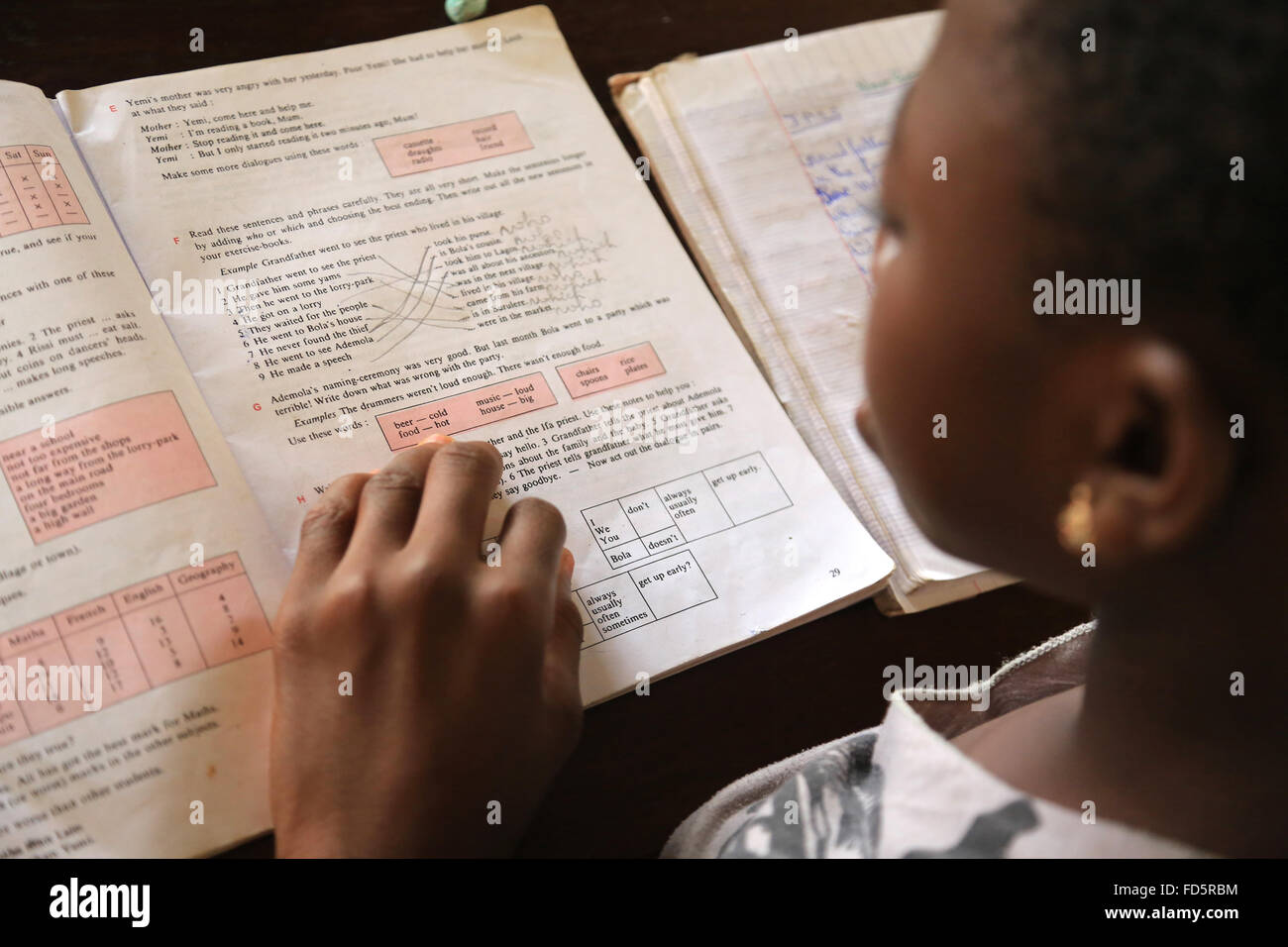 Englisch lernen. Grundschule. Stockfoto