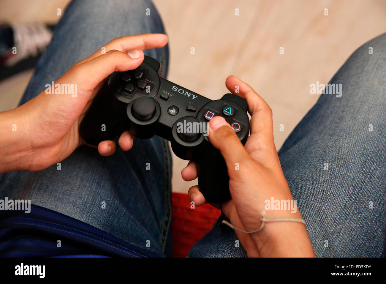 Video-Spiel-Salon in La Marsa, Tunesien. Stockfoto