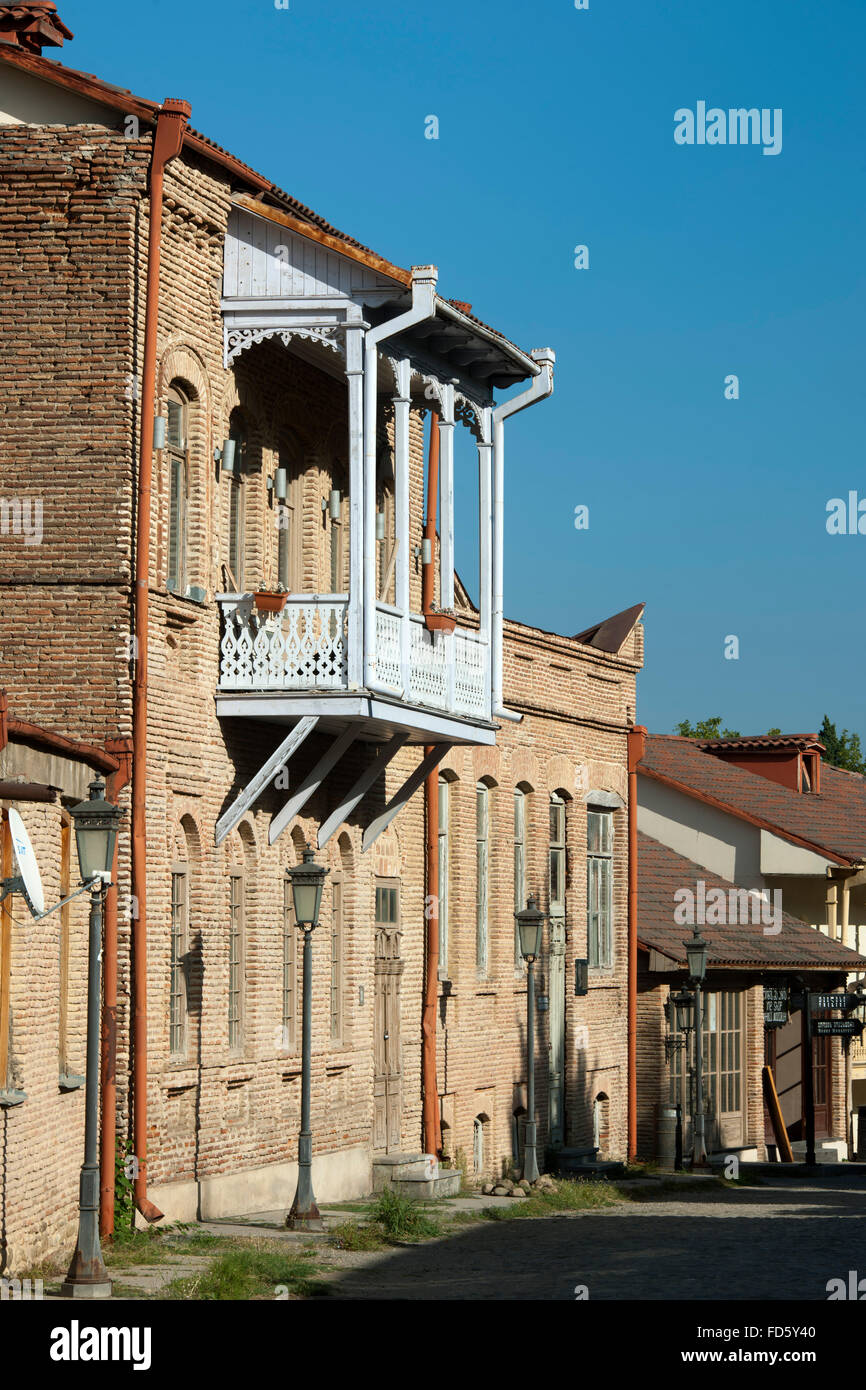 Georgien, Kachetien, Sighnaghi (Signachi, Signagi), Typische Architektur Im Ostgeorgischem Stil. Stockfoto