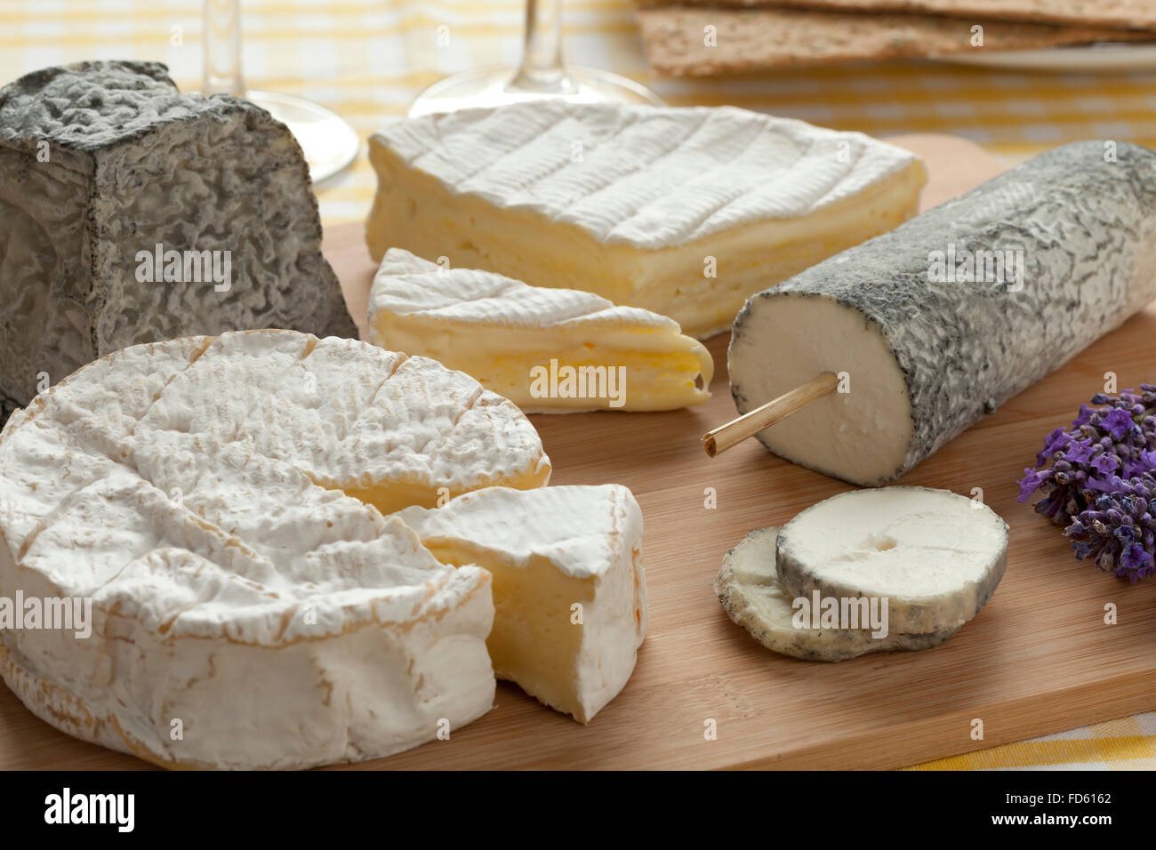 Französische Käse Platte als dessert Stockfoto
