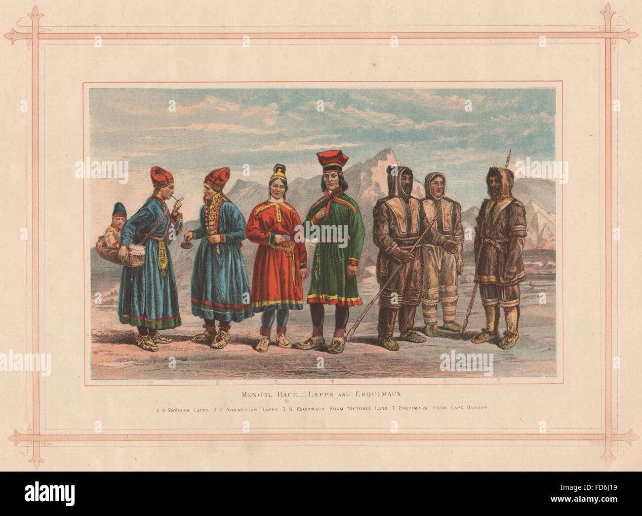MONGOLISCHE Rasse: Schwedische norwegischen Lappen dafür Victorialand Cape Barrow, 1882 Stockfoto