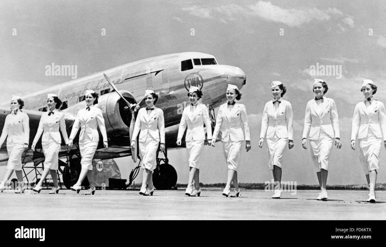 Stewardessen der Trans World Airlines, 1938 Stockfoto