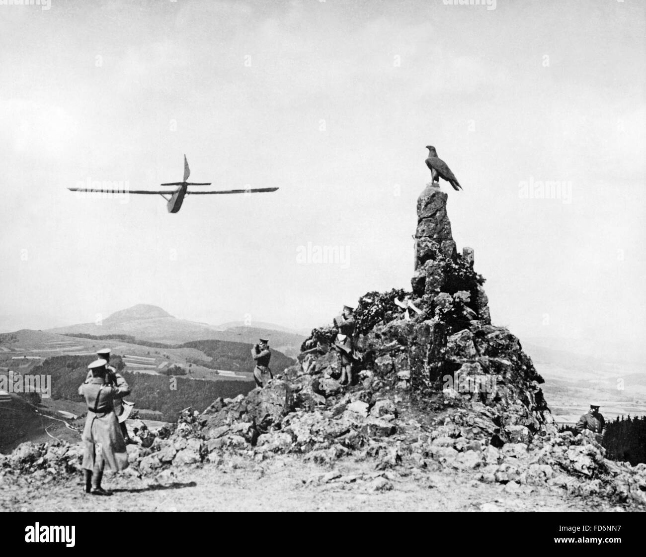 Flieger-Denkmal in den Bergen der Rhön, 1923 Stockfoto