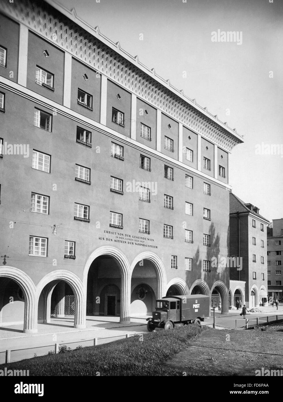 Gemeindebau (städtische Mietshaus komplexe) in Wien, 1932 Stockfoto