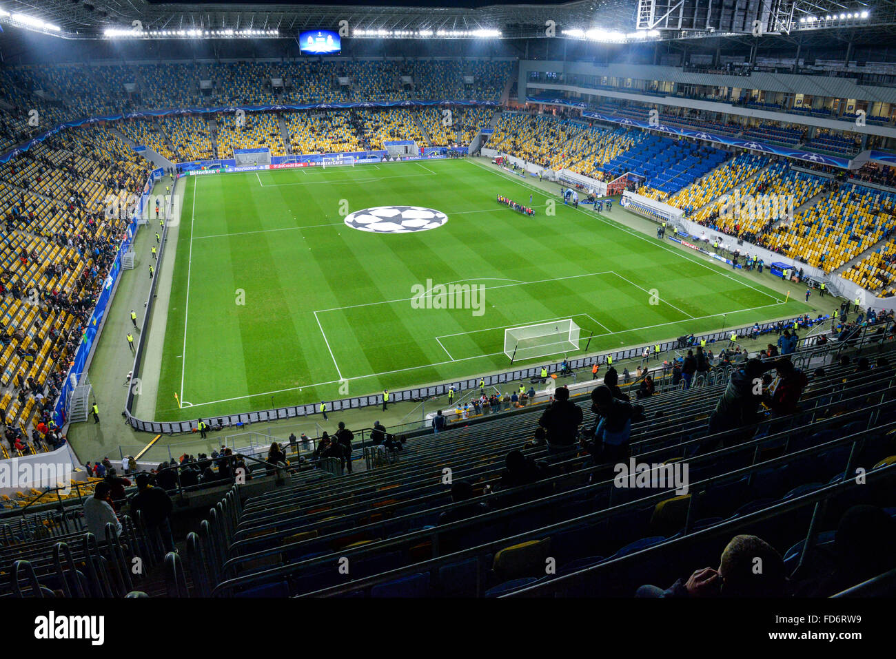 Aussicht vom Gipfel des Arena-Lemberg-Stadion UEFA Stockfoto