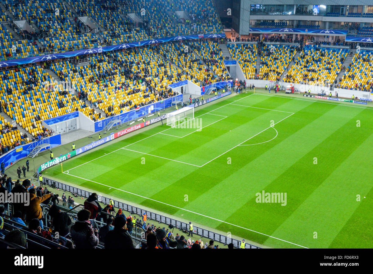 Aussicht vom Gipfel des Arena-Lemberg-Stadion UEFA Stockfoto