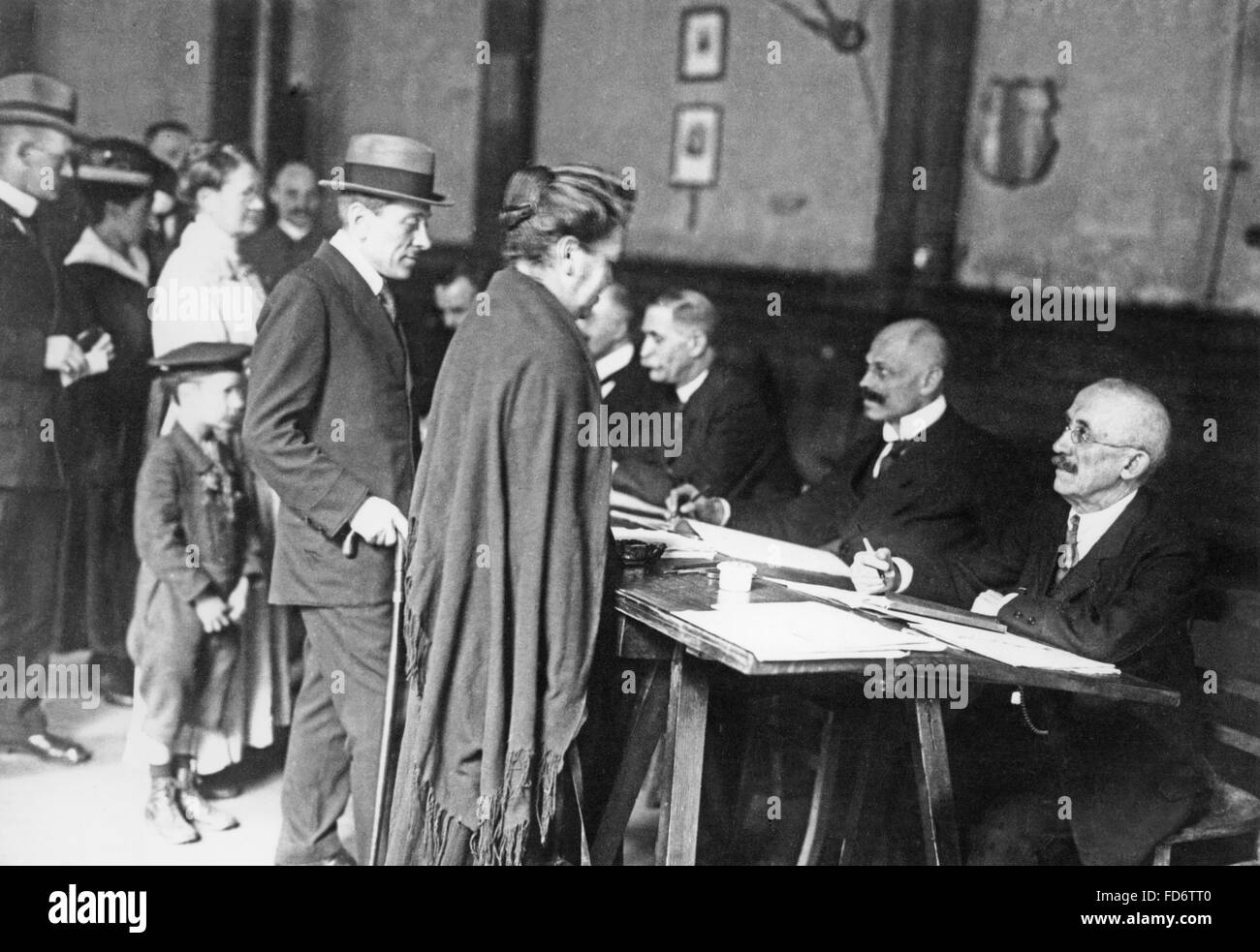 Das Frauenwahlrecht im Jahre 1919 Stockfoto