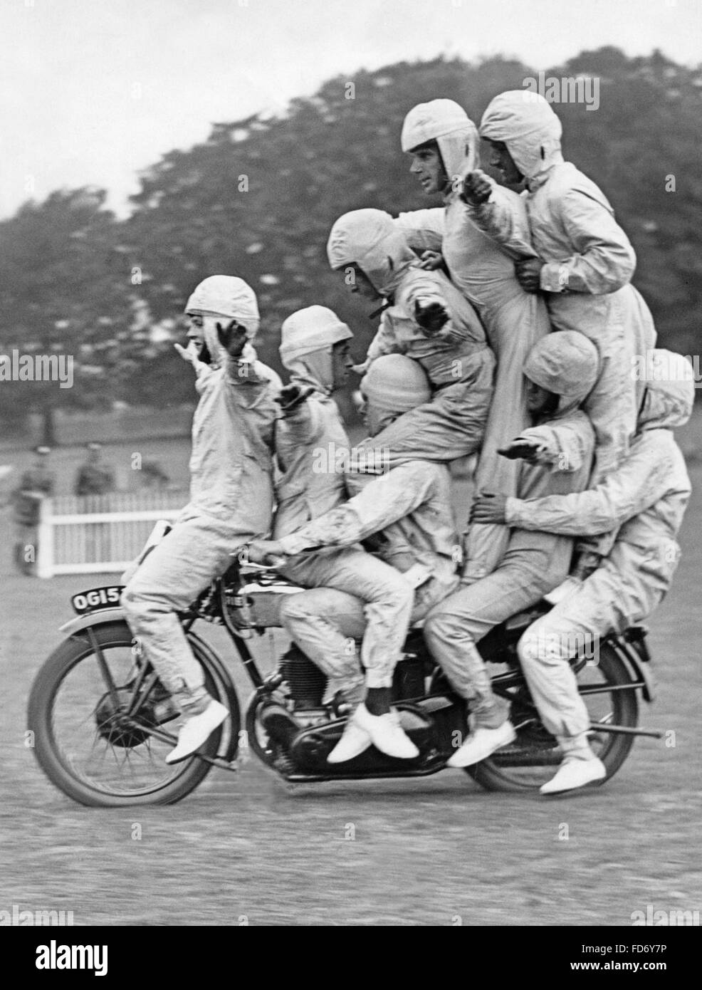 Zirkuskunst mit Bikes, 1930 Stockfoto
