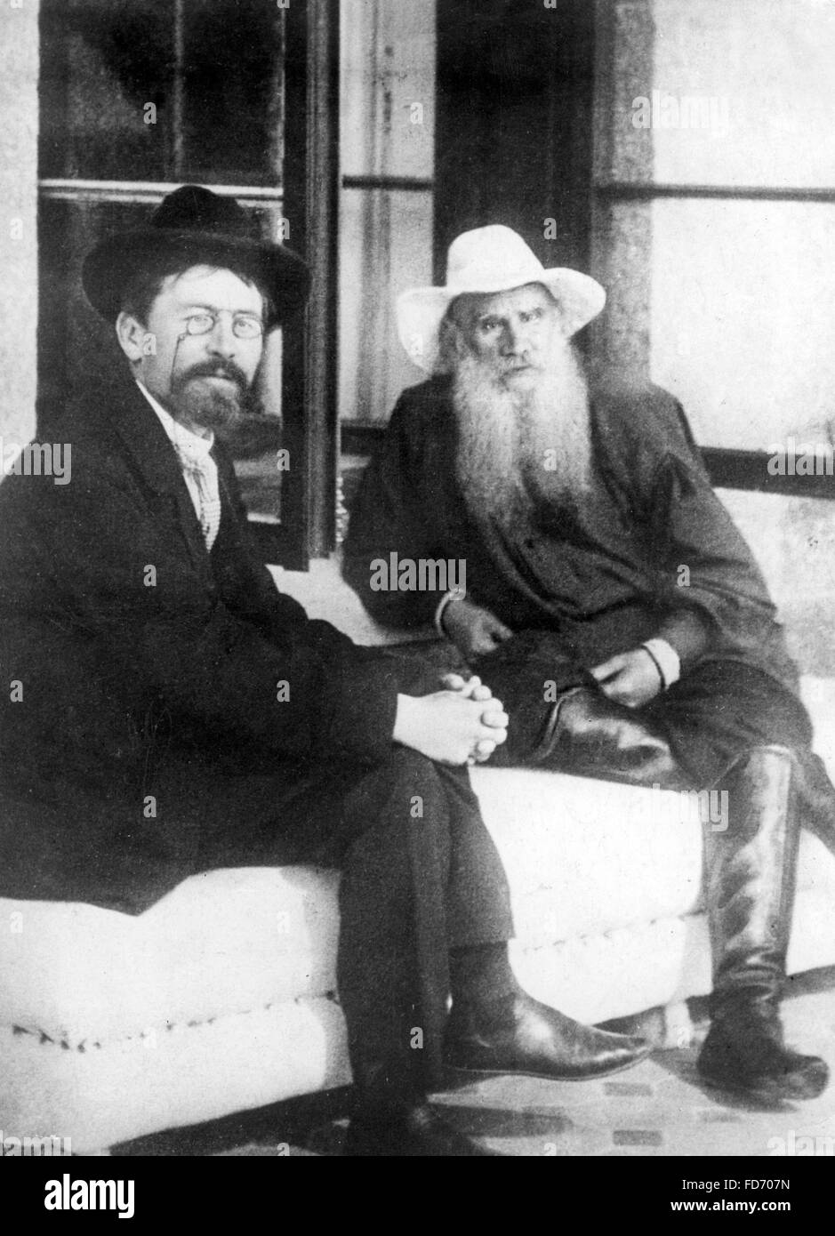 Anton Tschechow und Graf Leo Tolstoi, 1902 Stockfoto