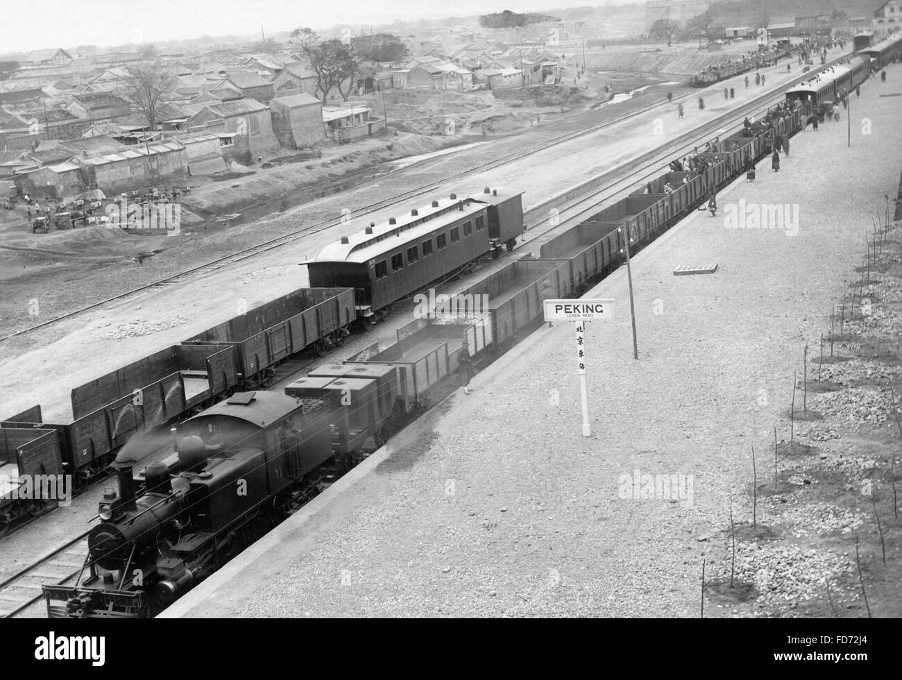 Bahnhof in Peking um 1910 Stockfoto