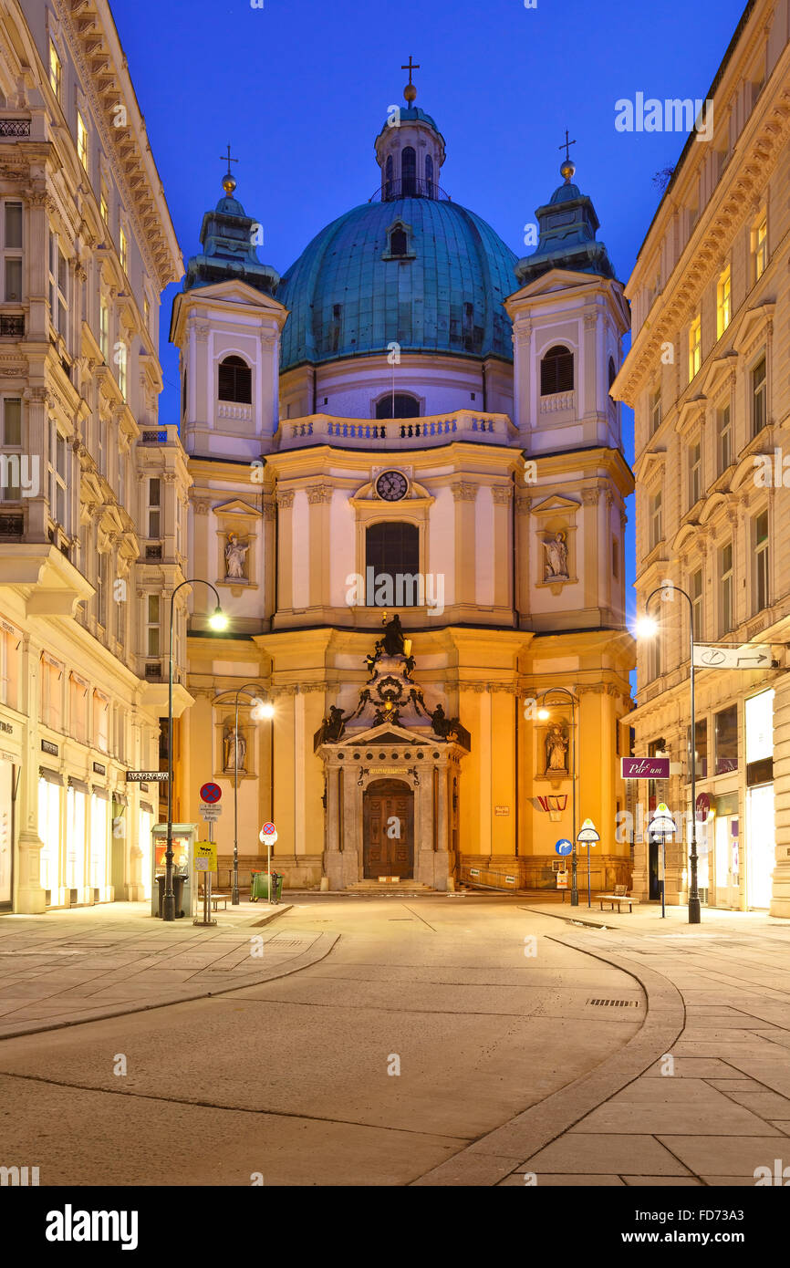 Kirche im Zentrum von Wien, Österreich. Stockfoto