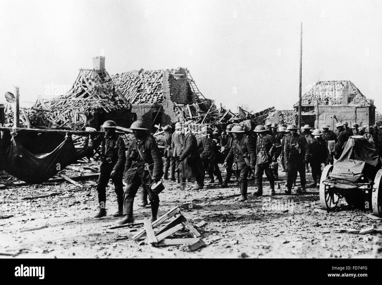 Englische Kriegsgefangene Transport verwundet Stockfoto