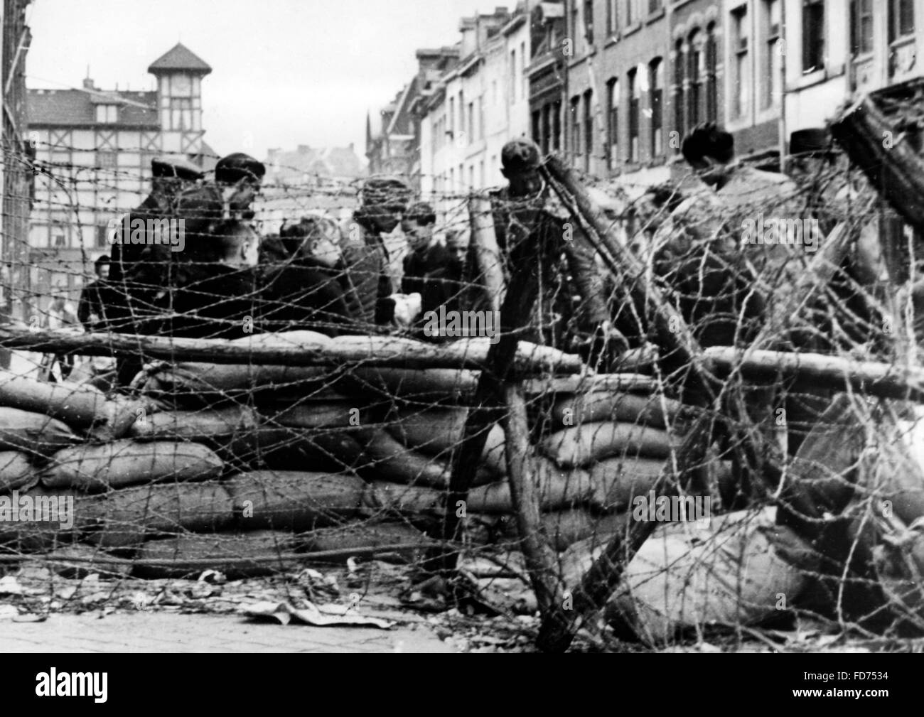 Barrikaden in den Niederlanden, 1940 Stockfoto
