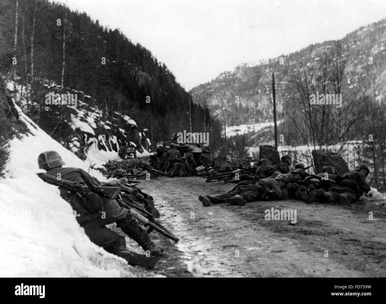 Deutsche Soldaten in Norwegen 1940 Stockfoto