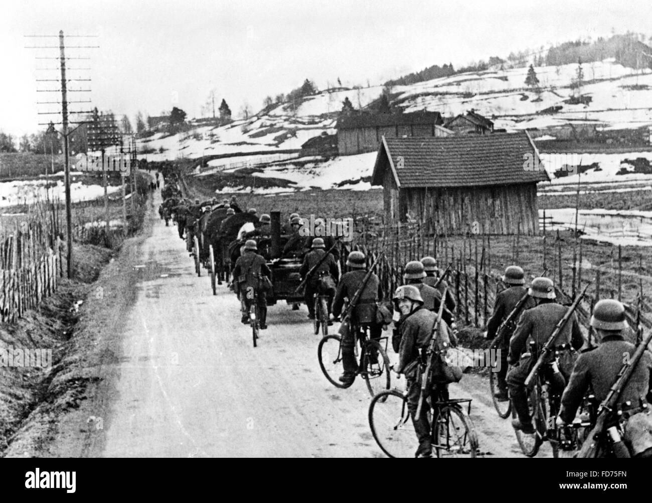 Vorrückenden deutschen Truppen in Norwegen 1940 Stockfoto