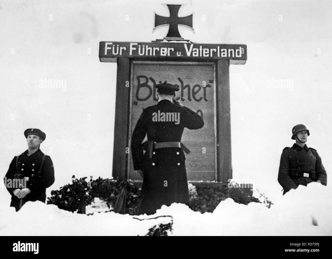 Denkmal für die Gefallenen des Kreuzers Blücher, 1940 Stockfoto
