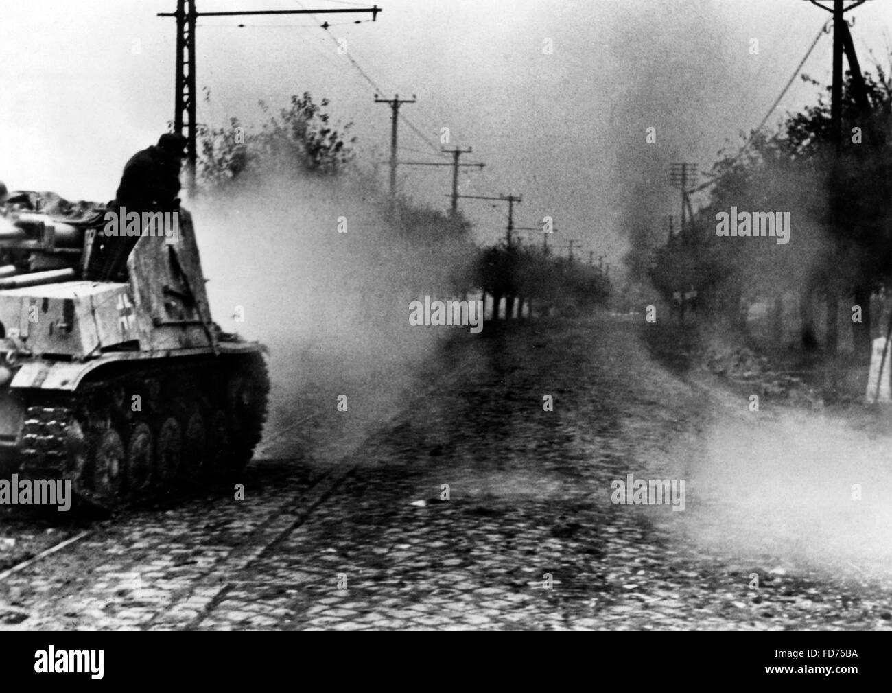 Deutscher Jagdpanzer Kämpfe mit sowjetischen Truppen in Ungarn, 1944 Stockfoto