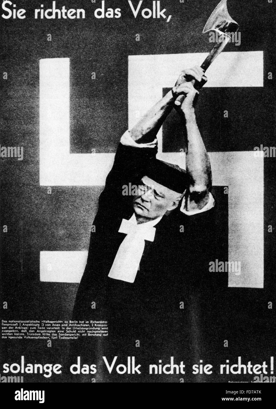 Heartfields Fotomontage auf Gerechtigkeit in Nazi-Deutschland, 1936 Stockfoto