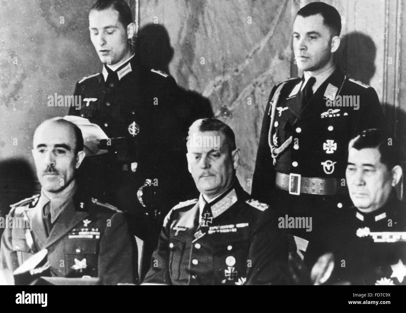Wilhelm Keitel anlässlich der Unterzeichnung des Zusatzabkommens zum Dreimächtepakt, 18.01.1942 Stockfoto
