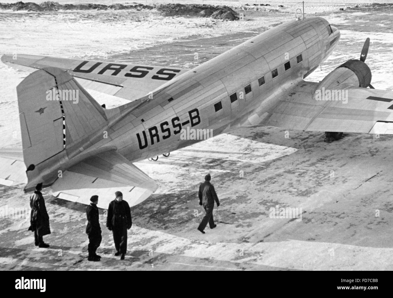 Erste Landung eines sowjetischen Flugzeugs auf dem Flughafen Berlin-Tempelhof 1940 Stockfoto