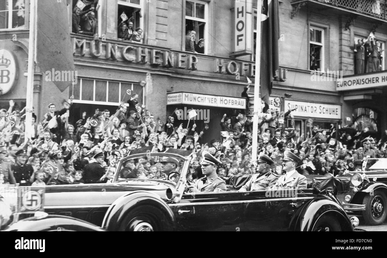 Benito Mussolini und Adolf Hitler in München, 1938 Stockfoto