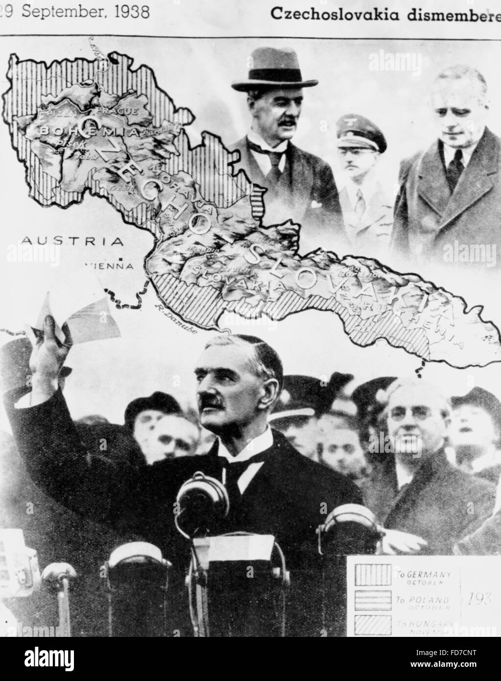 Teilung der Tschechoslowakei, 1938 Stockfoto Teilung der Tschechoslowakei, 1938 Stockfoto