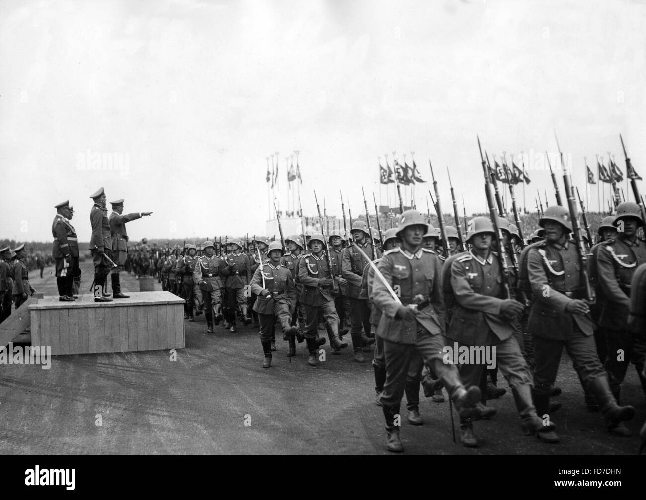 Hitler, Blomberg, Göring und Raeder am Tag der Wehrmacht, 1936 Stockfoto