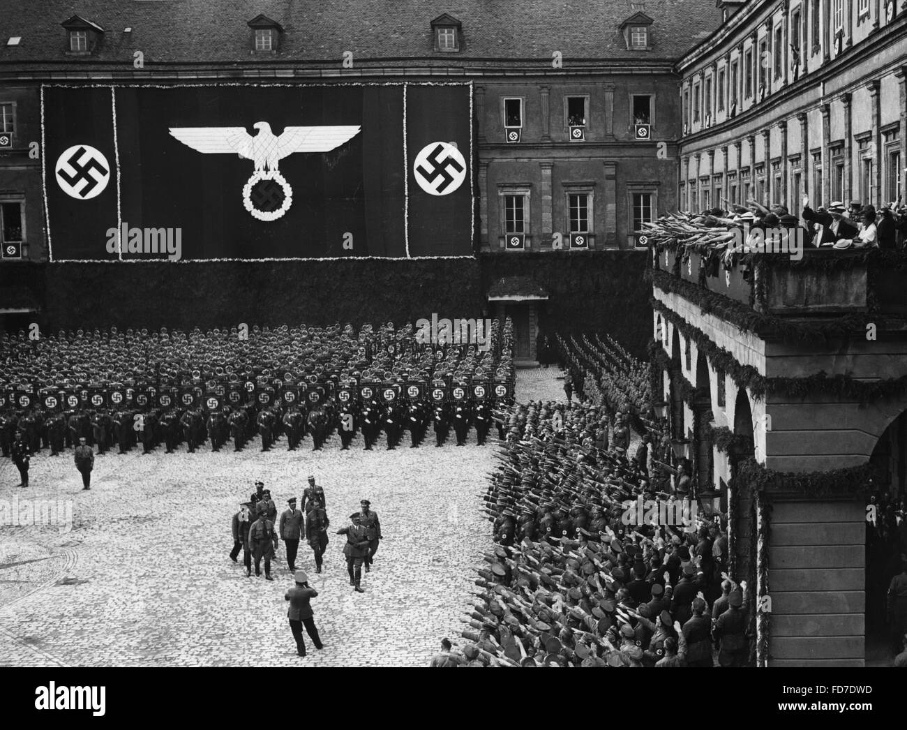 Adolf Hitler und Rudolf Heß in Weimar im Jahre 1936 Stockfoto