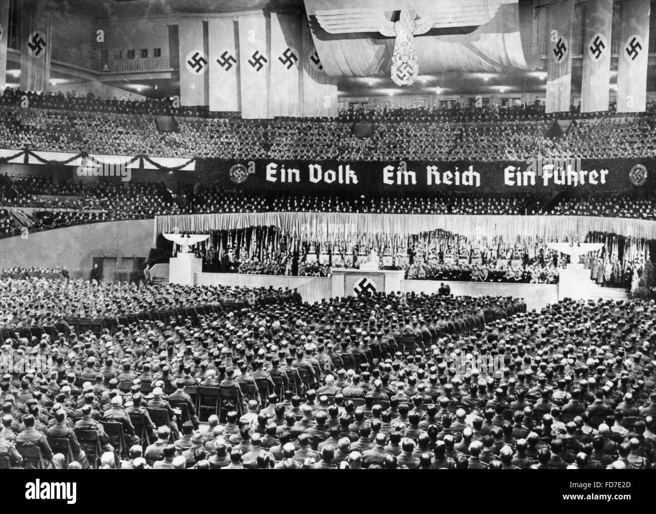 Appell der NSDAP in der Deutschlandhalle in Berlin, 1938 Stockfoto