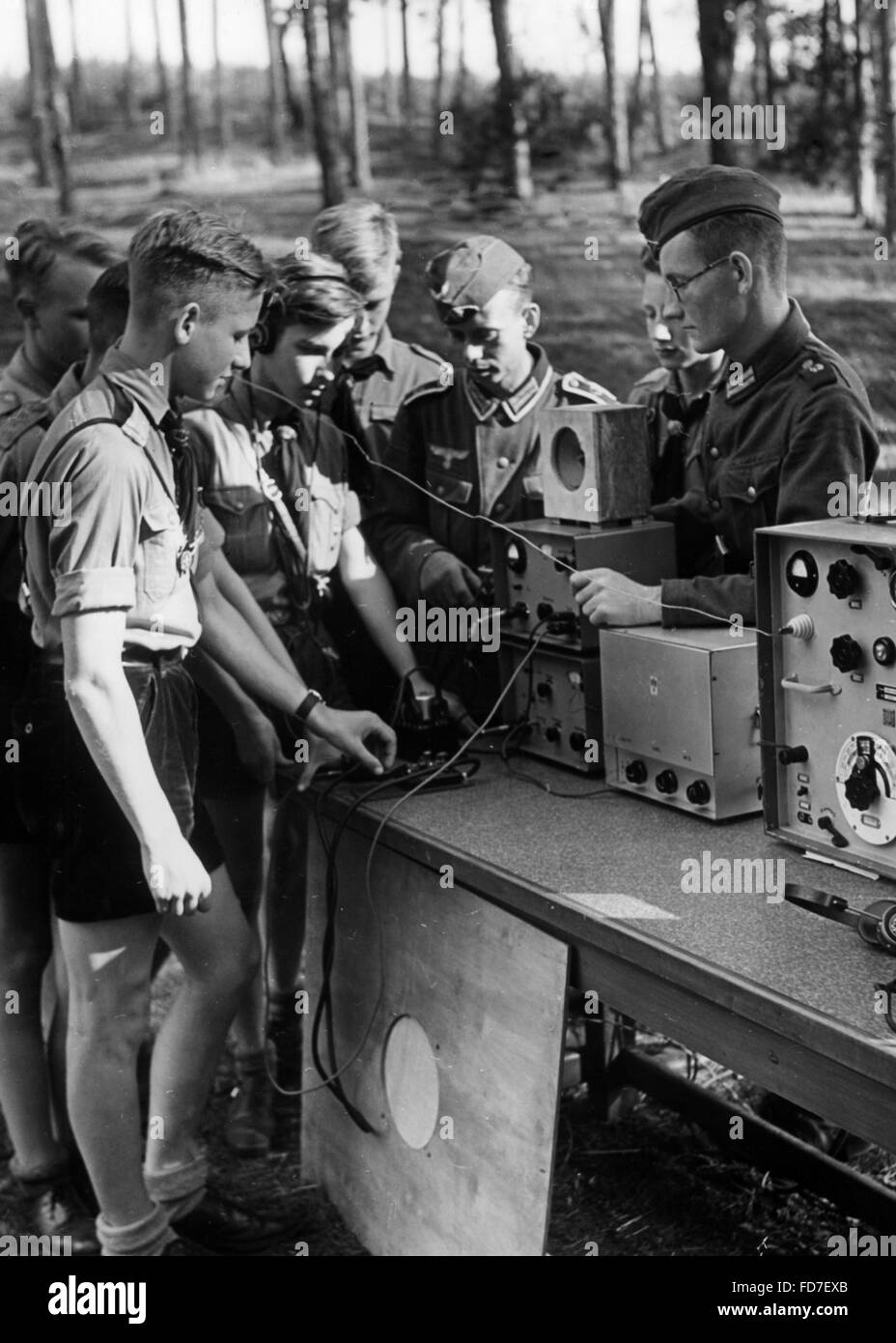 Nachrichten HJ Mitglieder lernen den Morse-Code, 1939 Stockfoto
