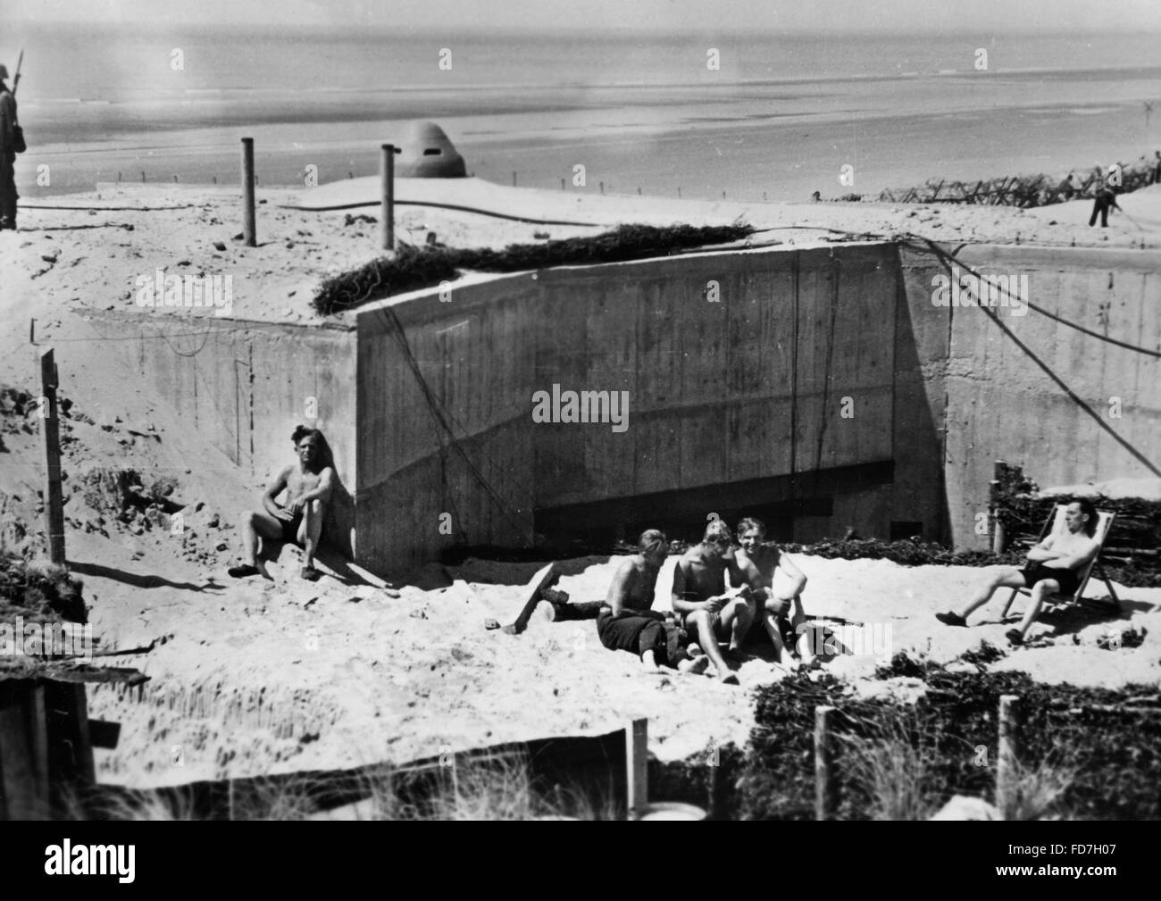 Deutsche Küste Befestigung auf der Atlantikwall Stockfoto