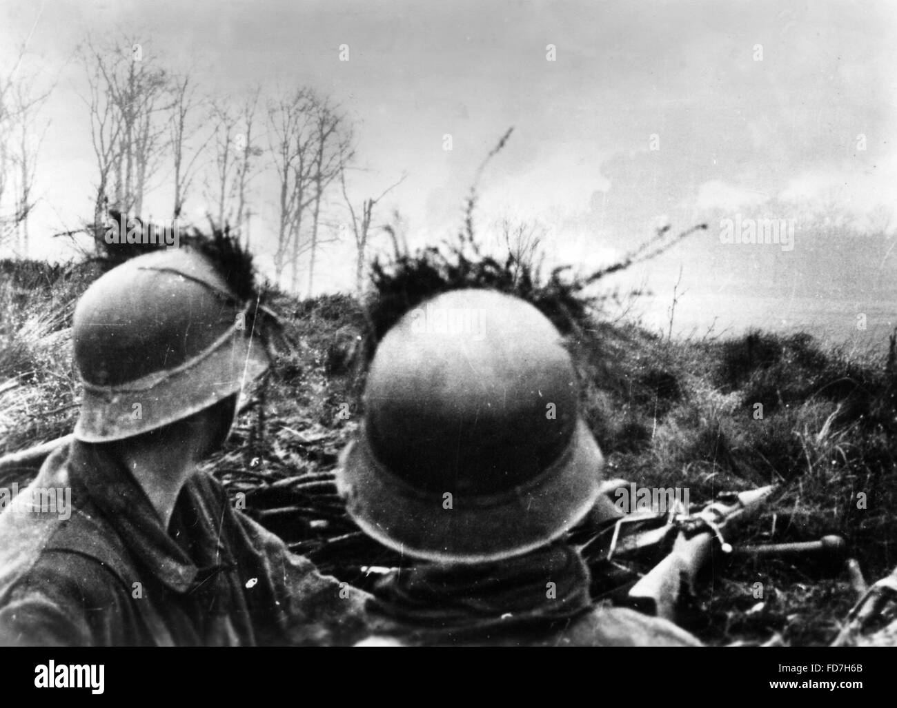 Fallschirmjäger an der Westfront, 1945 Stockfoto