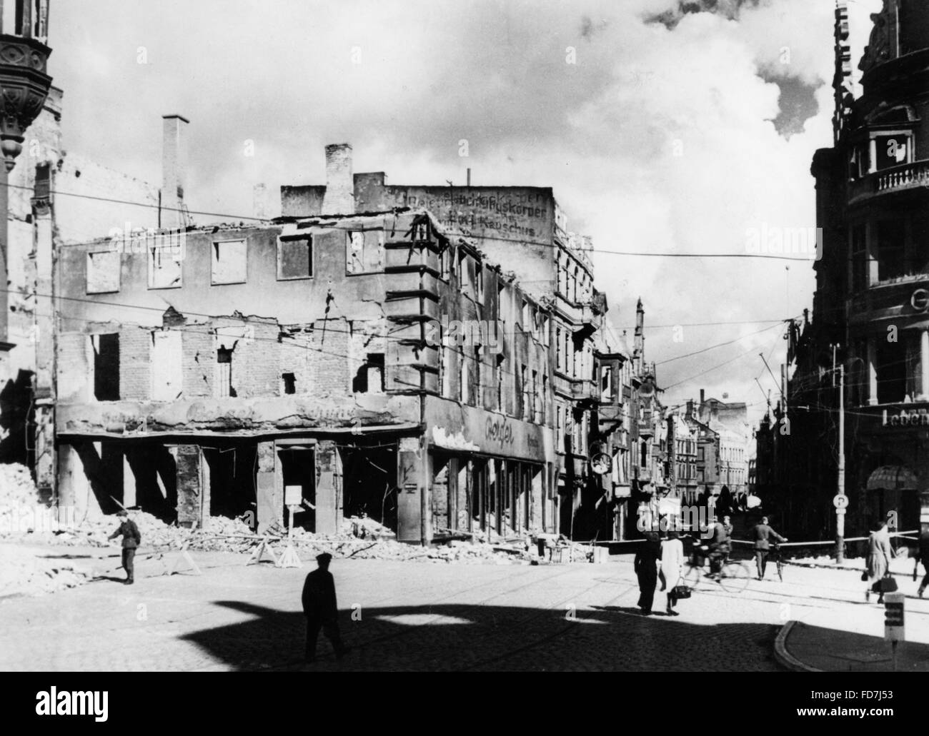 Straßen in Königsberg, bei Luftangriffen 1944 zerstört Stockfoto