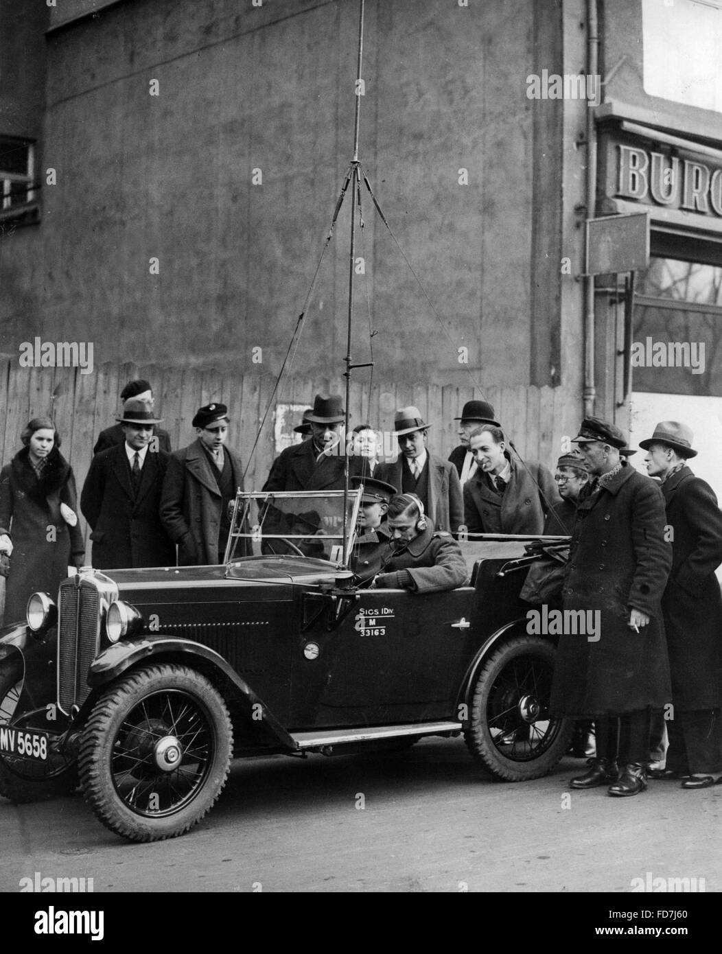 Britische militärische Auto im Saarland, 1935 Stockfoto