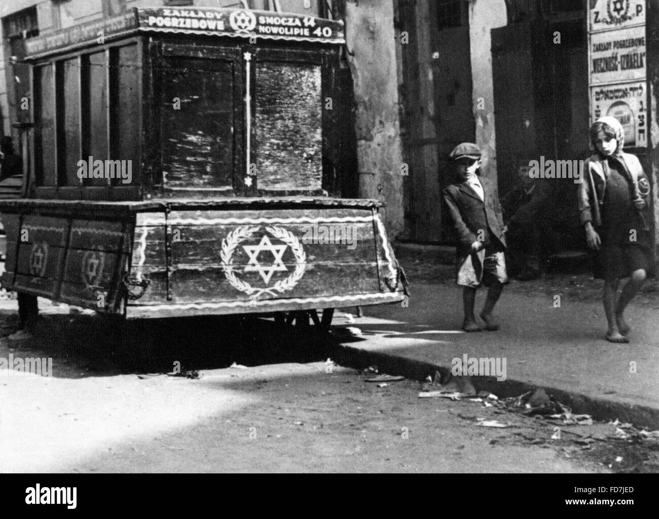 Leichenwagen im Warschauer Ghetto Stockfoto