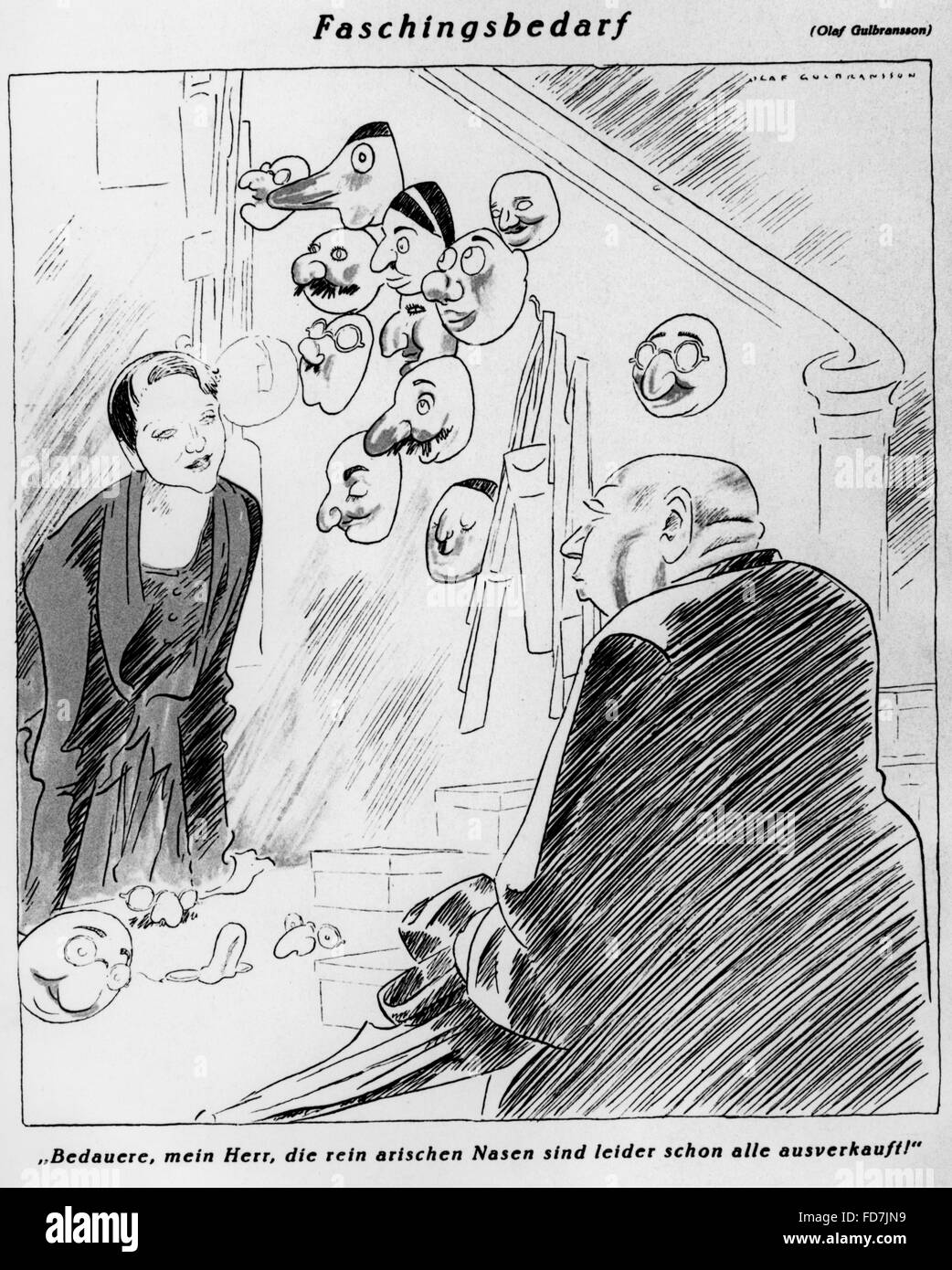 Karikatur als antisemitischer Hetze, 1933 Stockfoto