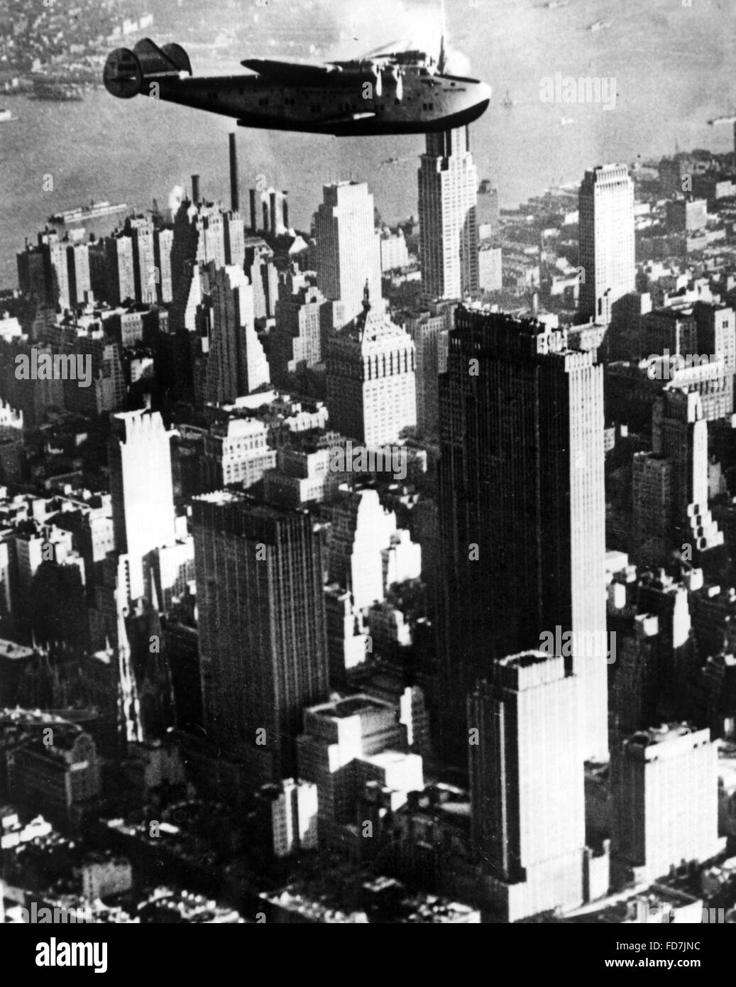 Luftkissenboot über Manhattan, 1939 Stockfoto