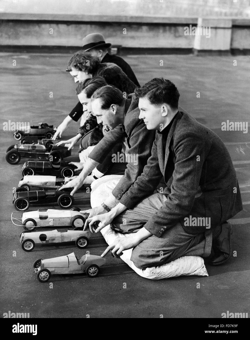 Spielzeug Autorennen in London, 1938 Stockfoto