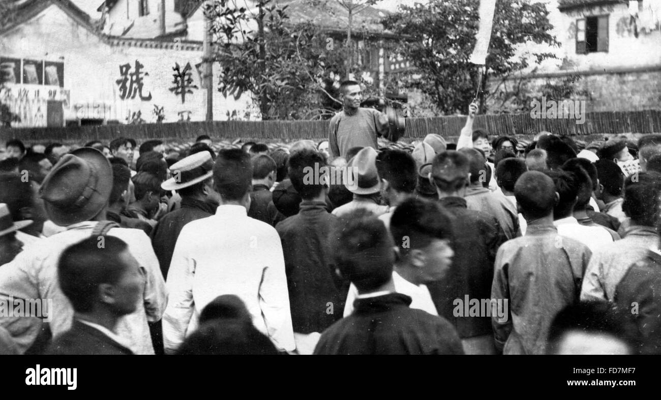 Kommunistische Straße Redner in China, 1925 Stockfoto