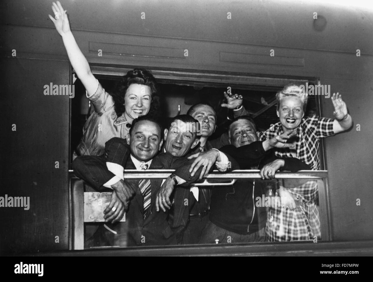 Französischer Schauspieler auf dem Weg nach Deutschland, 1943 Stockfoto