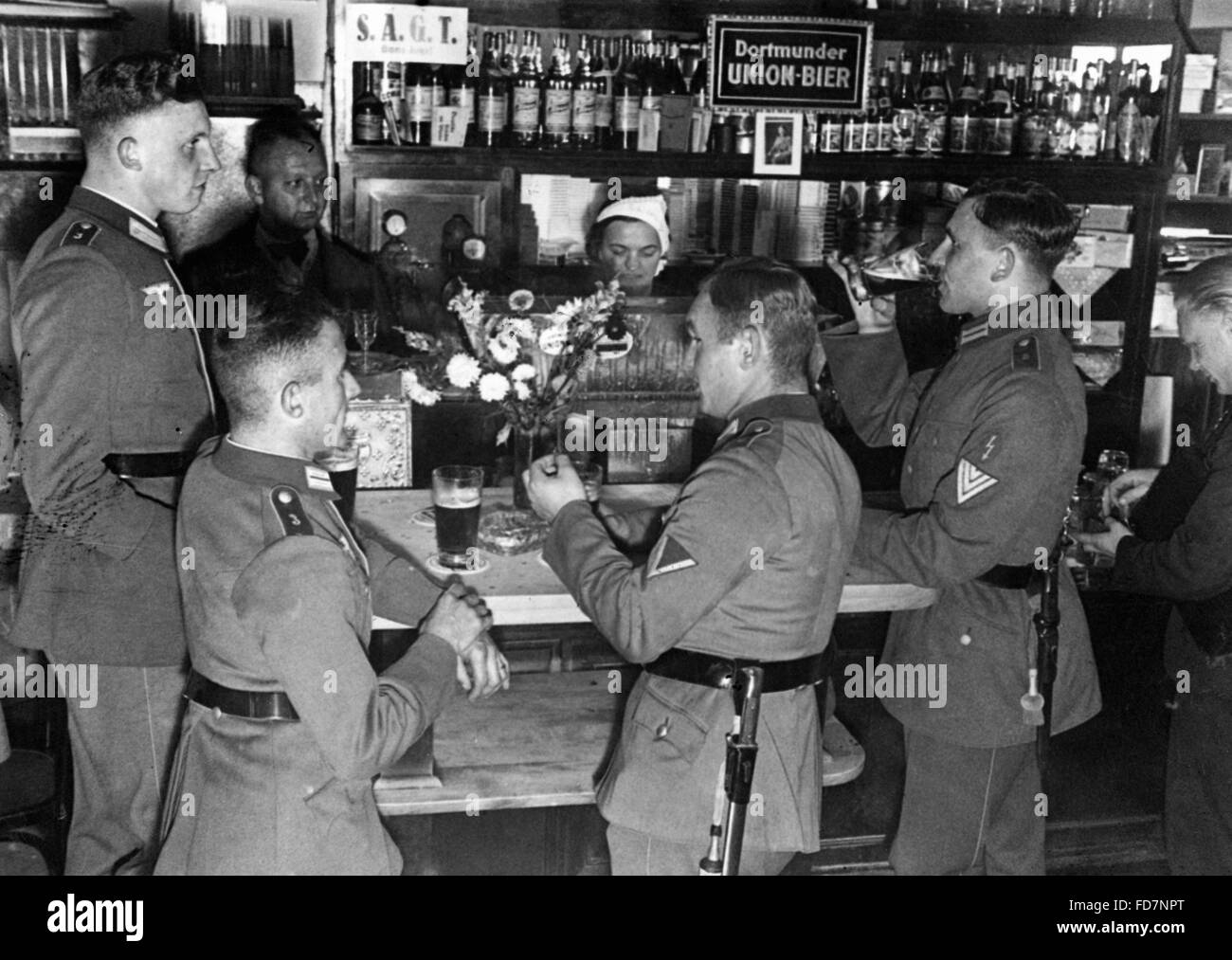 Soldaten nach der Arbeit Stockfoto